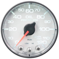 Autometer Spek-Pro Gauge Oil Press 2 1/16in 120psi Stepper Motor W/Peak & Warn Wht/Blk - Burkken Auto Parts