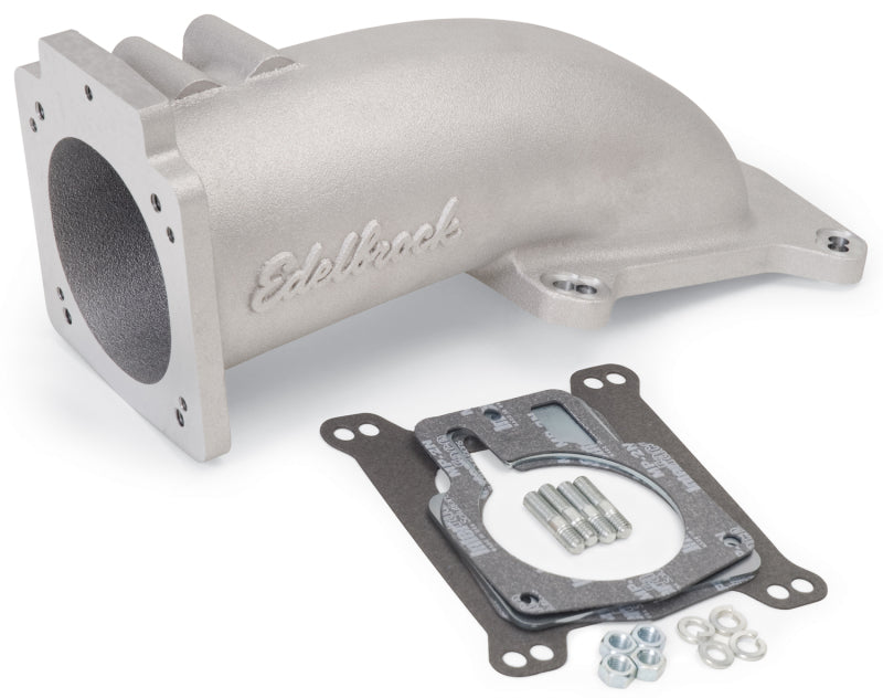 Edelbrock Ultra Low Profile Intake Elbow 90mm Throttle Body to Square-Bore Flange As-Cast Finish - Burkken Auto Parts