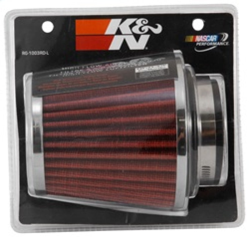 K&N Universal Chrome Filter 2 3/4in FLG / 4 1/2in Bottom / 4 1/2in Height - Burkken Auto Parts