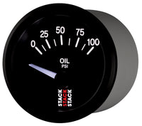 Autometer Stack Instruments 52mm 0-100 PSI 1/8in NPTF Electronic Oil Pressure Gauge - Black - Burkken Auto Parts