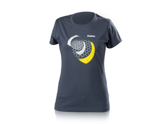 Akrapovic Lifestyle T-shirt Mesh Womens Blue-Grey - Small - Burkken Auto Parts