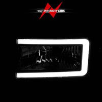 ANZO 94-02 Dodge RAM Crystal Headlight - w/ Light Bar Black Housing - Burkken Auto Parts