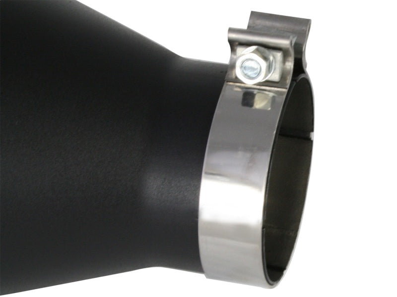 aFe MACHForce XP Exhausts Tips SS-304 EXH Tip 4In x 7Out x 18L Bolt-On (blk) - Burkken Auto Parts