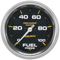 Autometer Marine Carbon Fiber 2-5/8in 100 PSI Digital Stepper Motor Fuel Pressure Gauge - Burkken Auto Parts