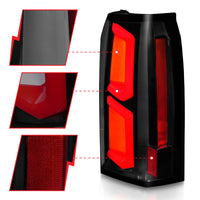 ANZO 2015-2020 Chevrolet Tahoe LED Tail Lights w/ Light Bar Black Housing Smoke Lens - Burkken Auto Parts