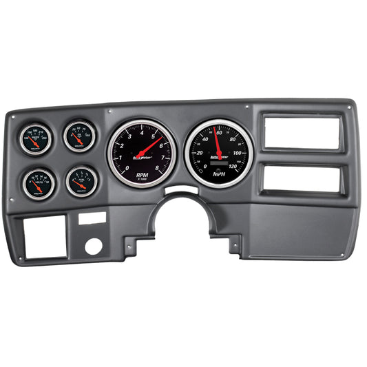 Autometer Designer Black 73-83 Chevy Truck / Suburban Dash Kit 6pc Tach/ MPH/ Fuel/ Oil/ WTMP/ Volt - Burkken Auto Parts