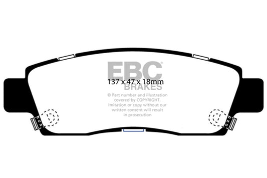 EBC 03-05 Chevrolet SSR 5.3 Redstuff Rear Brake Pads - Burkken Auto Parts