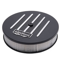 Edelbrock Air Cleaner Racing Series Round Aluminum Top Cloth Element 14In Dia X 3 125In Dropped Base - Burkken Auto Parts