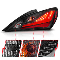 ANZO 10-13 Hyundai Genesis 2DR LED Taillights Smoke - Burkken Auto Parts