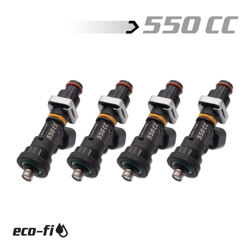 BLOX Racing Eco-Fi Street Injectors 550cc/min w/1/2in Adapter Honda B/D/H Series (Set of 4) - Burkken Auto Parts