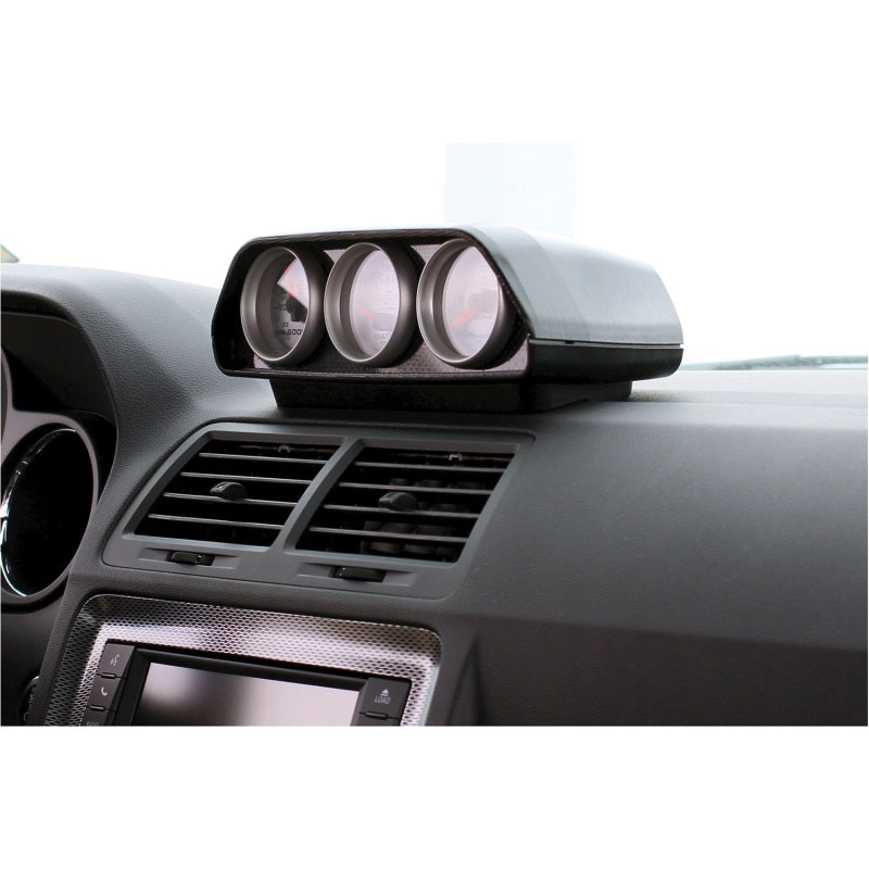 Autometer 08-11 Dodge Challenger Black Triple Dash Pod - Burkken Auto Parts
