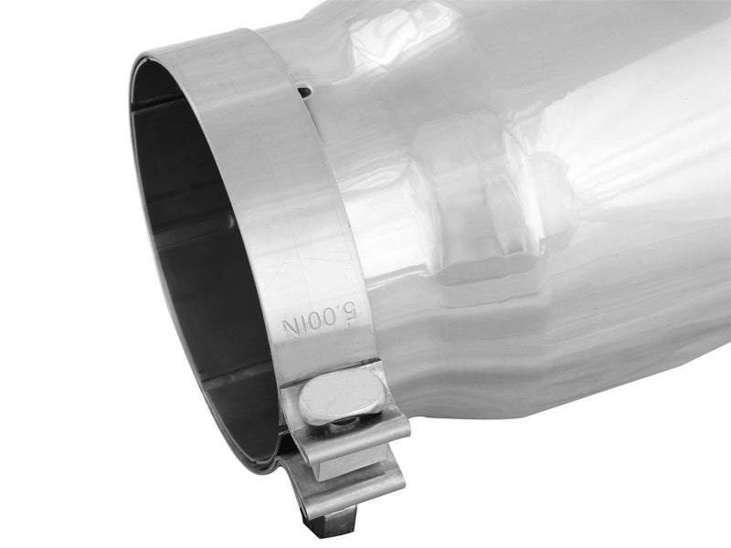 aFe Universal Bolt On Exhaust Tip Polished 5in Inlet x 6in Outlet x 12in Long - Burkken Auto Parts