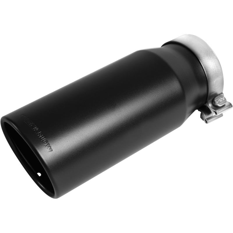 MagnaFlow Tip Stainless Black Coated Single Double Round Single Outlet 5in Dia 4in Inlet 13in L - Burkken Auto Parts
