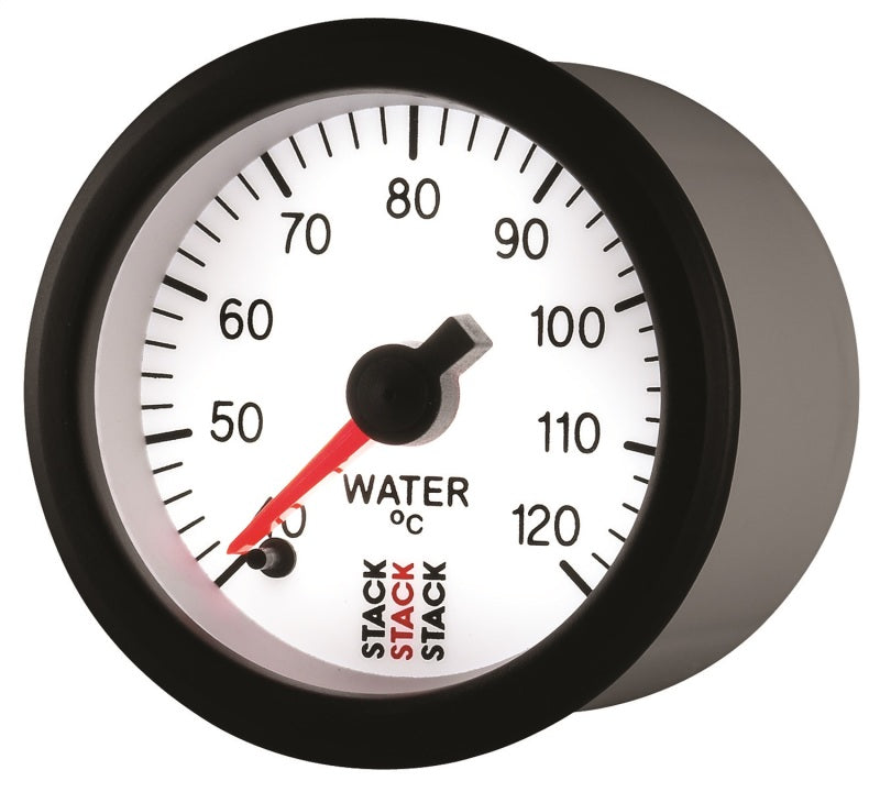 Autometer Stack 52mm 40-120 Deg C 1/8in NPTF Male Pro Stepper Motor Water Temp Gauge - White - Burkken Auto Parts