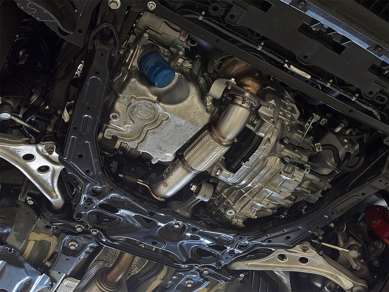 aFe Twisted Steel 3in Rear Down-Pipe/Mid Pipe 2017+ Honda Civic Type R I4 2.0L (t) - Burkken Auto Parts