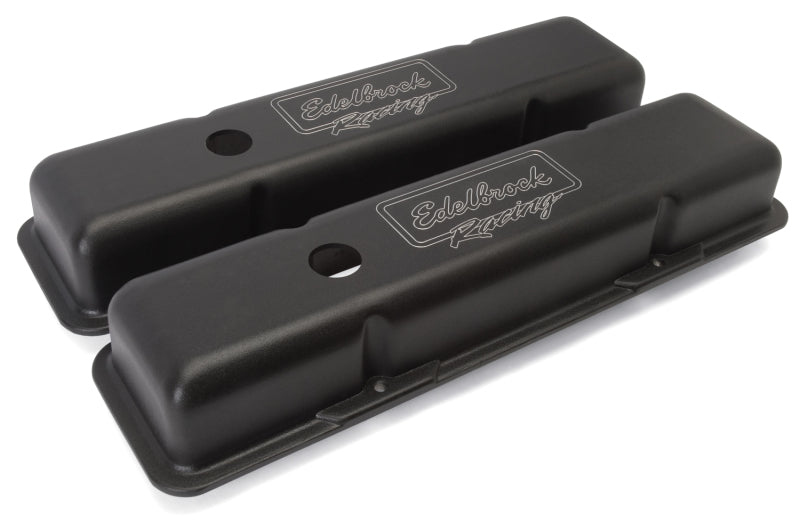 Edelbrock Valve Cover Victor Series Chevrolet 1959-1986 262-400 CI V8 Low Black - Burkken Auto Parts