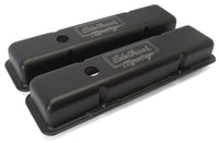 Edelbrock Valve Cover Victor Series Chevrolet 1959-1986 262-400 CI V8 Low Black - Burkken Auto Parts