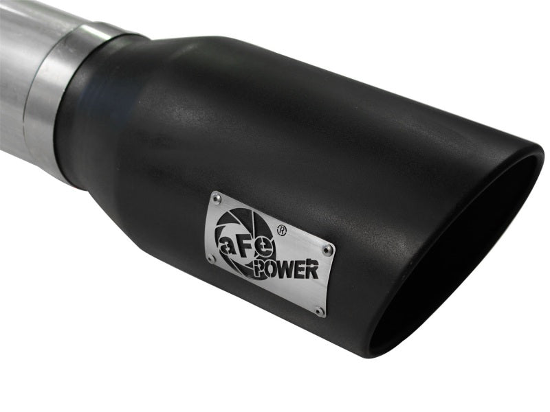 aFe Atlas Exhausts 5in DPF-Back Aluminized Steel Exhaust Sys 2015 Ford Diesel V8 6.7L (td) Black Tip - Burkken Auto Parts