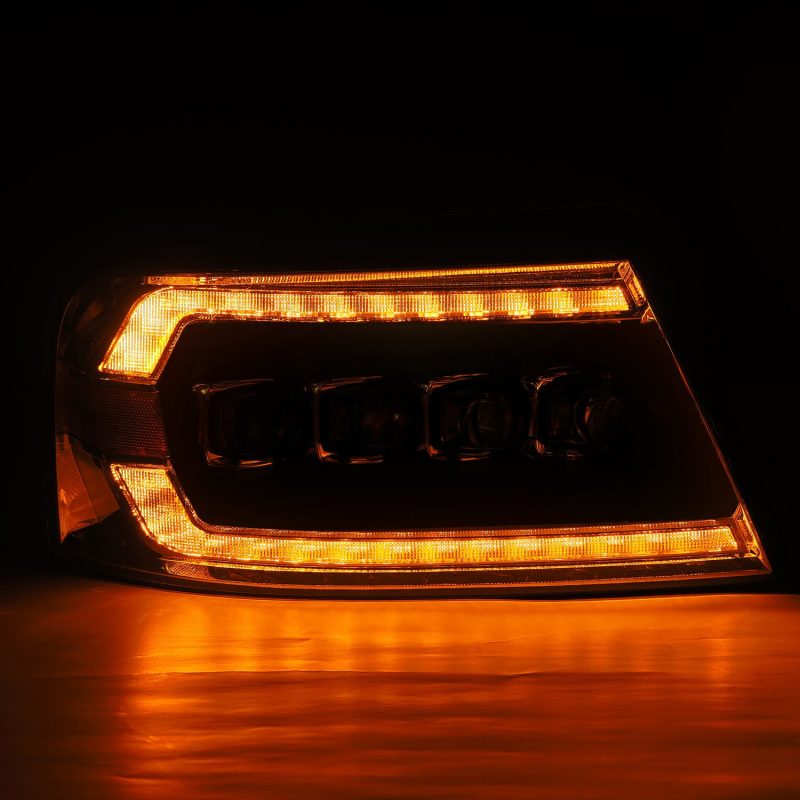 AlphaRex 04-08 Ford F-150 (No 2004 Heritage) NOVA-Series LED Proj HL Alpha-Blk w/Actv Lgt / Seq. Sig - Burkken Auto Parts