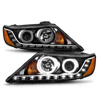 ANZO 2011-2013 Kia Sorento Projector Headlights w/ Halo Black (CCFL) - Burkken Auto Parts