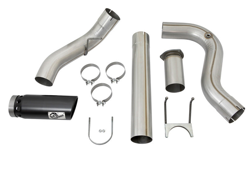 aFe Large Bore-HD 5in DPF Back 409 SS Exhaust System w/Black Tip 2017 Ford Diesel Trucks V8 6.7L(td) - Burkken Auto Parts