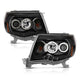 ANZO 2005-2011 Toyota Tacoma Projector Headlights w/ Halo Black - Burkken Auto Parts