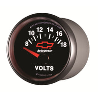 Autometer GM Bowtie Black 2-1/16 Voltmeter 8-18V - Burkken Auto Parts