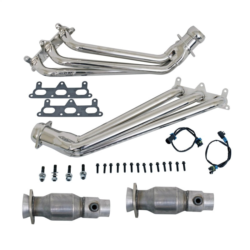 BBK 10-11 Camaro V6 Long Tube Exhaust Headers With Converters - 1-5/8 Chrome - Burkken Auto Parts