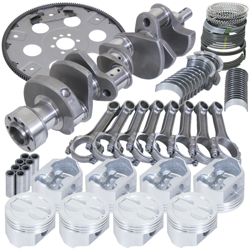 Eagle Chevy 350 1Pc 3.480in Crank 5.700in I-Beam Rods 4.000in Pistons 168 Tooth FP Balanced Assembly - Burkken Auto Parts