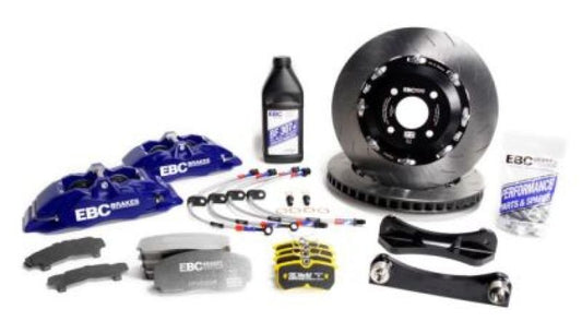 EBC Racing 10-14 Ford Mustang GT 5.0L Blue Apollo-4 Calipers 355mm Rotors Front Big Brake Kit - Burkken Auto Parts