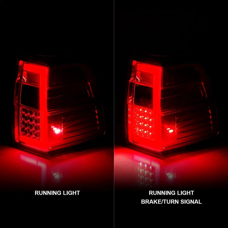 ANZO 07-17 For Expedition LED Taillights w/ Light Bar Chrome Housing Red/Clear Lens - Burkken Auto Parts