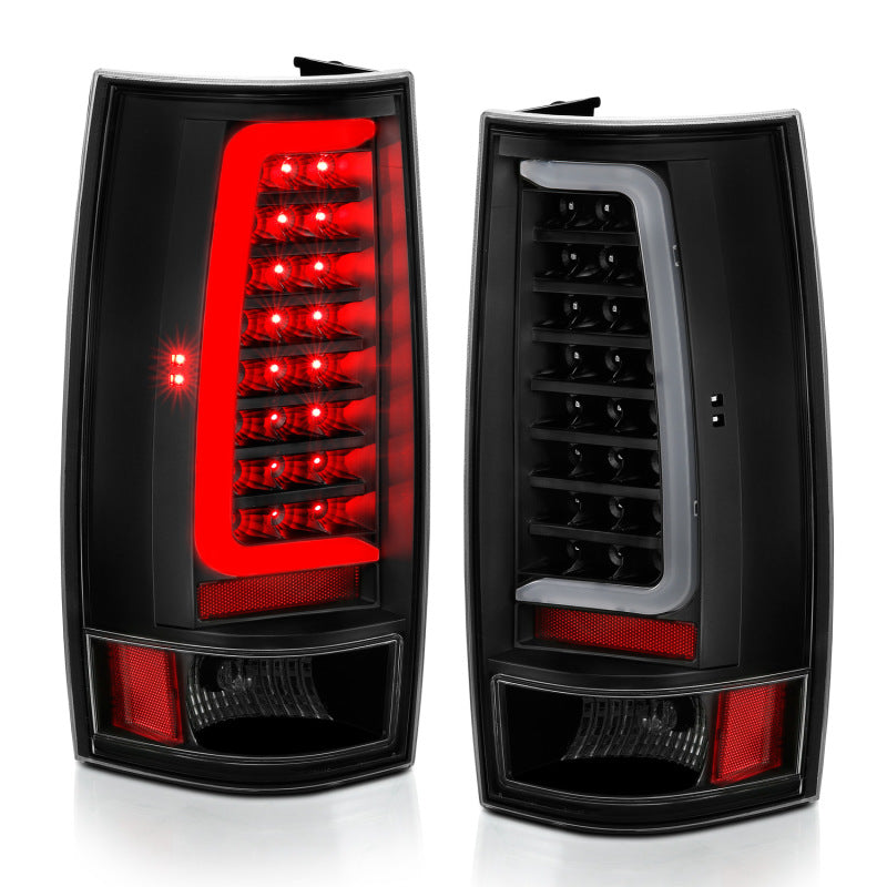 ANZO 2007-2014 Chevy Tahoe LED Taillight Plank Style Black w/Clear Lens - Burkken Auto Parts
