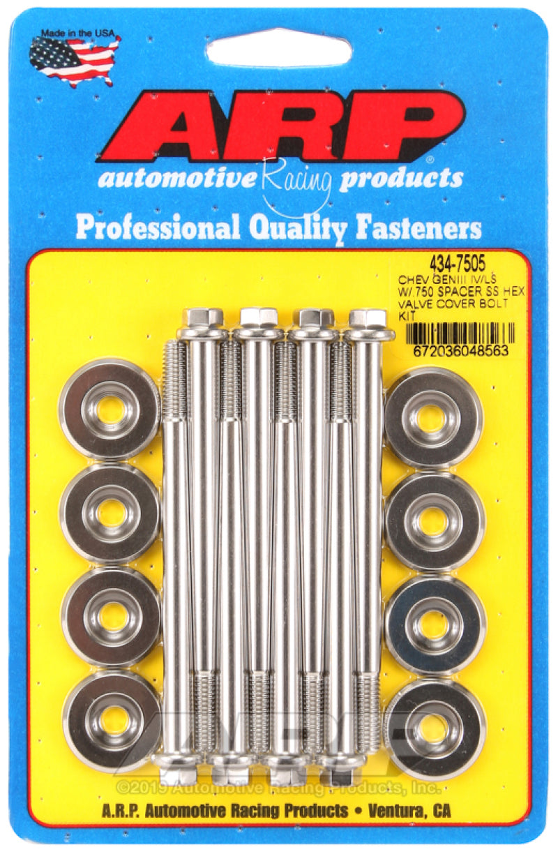 ARP Small Block Chevy GENIII/IV LS Series .750 Spacer Hex Valve Cover Bolt Kit - Stainless Steel - Burkken Auto Parts