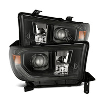AlphaRex 07-13 Toyota Tundra / 08-17 Sequoia LUXX LED Proj HL Alpha-Blk w/Actv Light Seq. Sig + DRL - Burkken Auto Parts