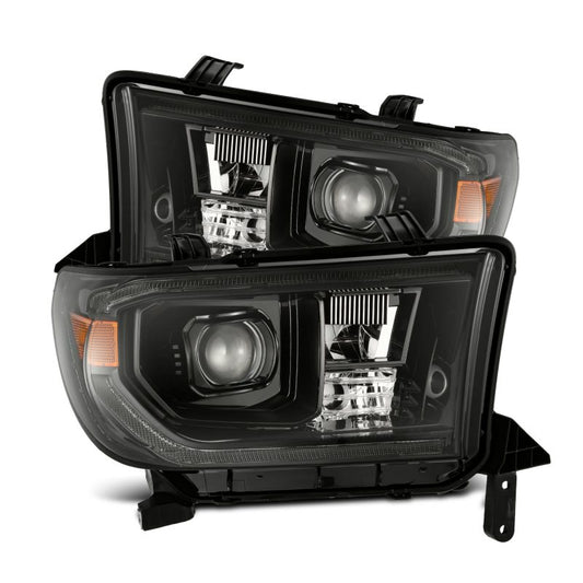 AlphaRex 07-13 Toyota Tundra / 08-17 Sequoia LUXX LED Proj HL Alpha-Blk w/Actv Light Seq. Sig + DRL - Burkken Auto Parts