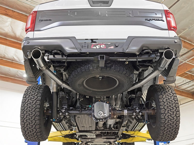 aFe MACHForce XP Exhaust Cat-Back SS-409 2017 Ford F-150 Raptor V6-3.5L (tt) w/ Polished Tips - Burkken Auto Parts