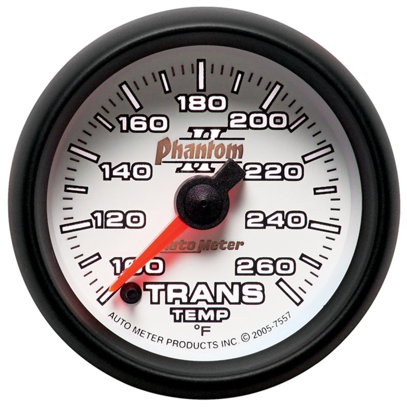 Autometer Phantom II 52mm Full Sweep Electronic 100-260 Deg F Transmission Temperature Gauge - Burkken Auto Parts