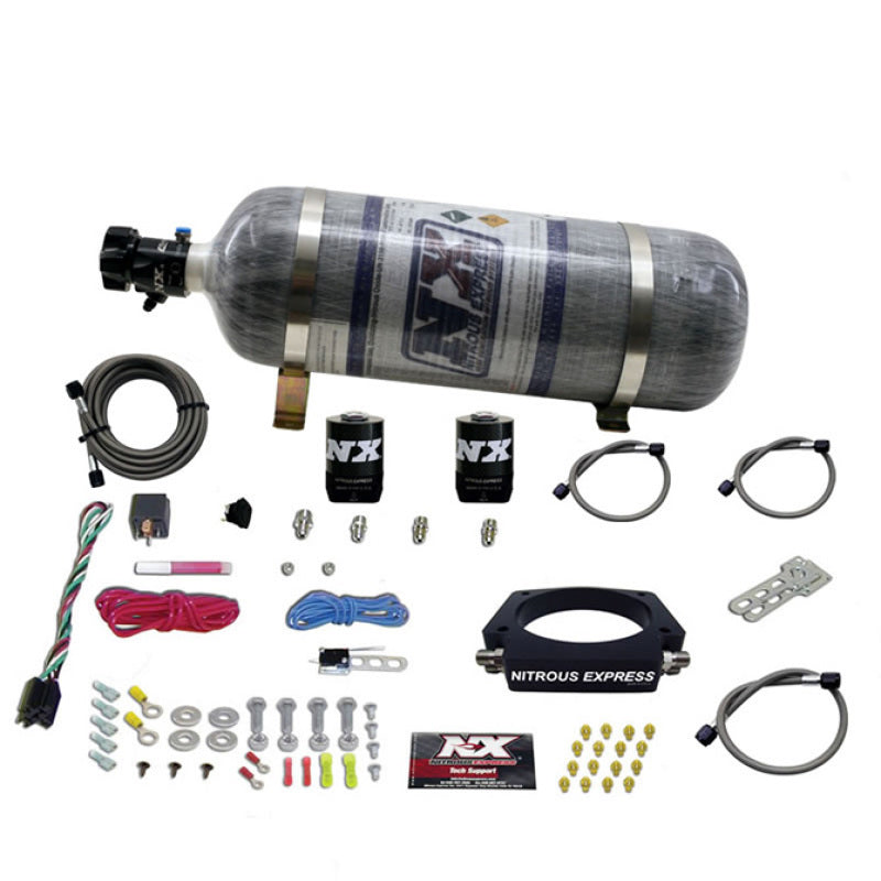 Nitrous Express GM LS 90mm Nitrous Plate Kit (50-400HP) w/12lb Composite Bottle - Burkken Auto Parts