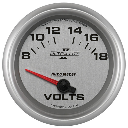 Autometer Ultra-Lite II 2-5/8in 18V Electric Voltmeter Gauge - Burkken Auto Parts