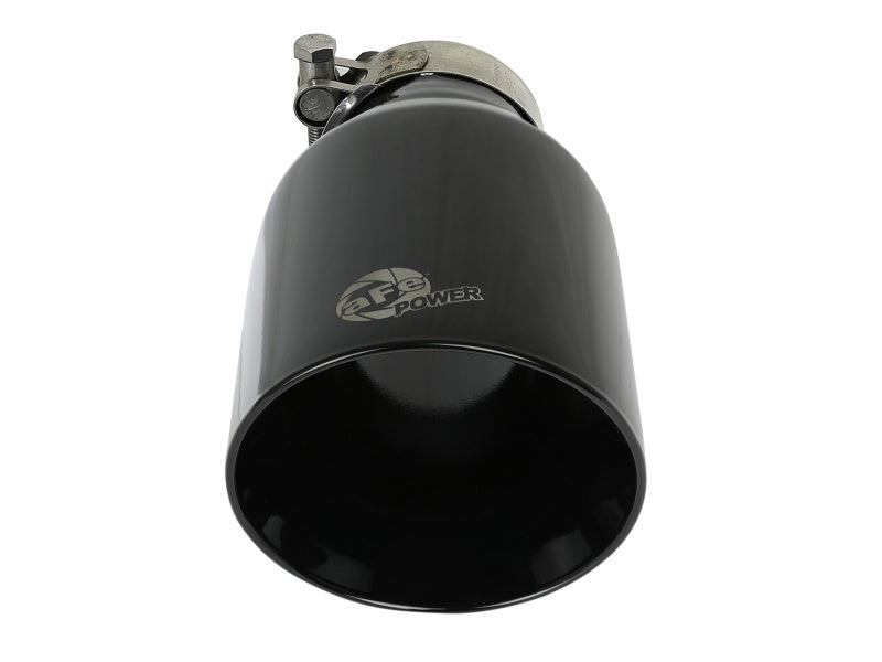 aFe MACH Force-Xp 409 SS Clamp-On Exhaust Tip 2.5in. Inlet / 4.5in. Outlet / 9in. L - Black - Burkken Auto Parts