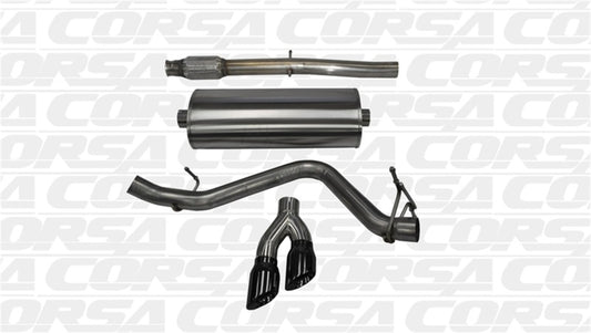 Corsa 14-19 GMC Sierra/Chevy Silv 1500 Crew Cab/Std. Bed 5.3L V8 Black Sport Single Side CB Exhaust - Burkken Auto Parts