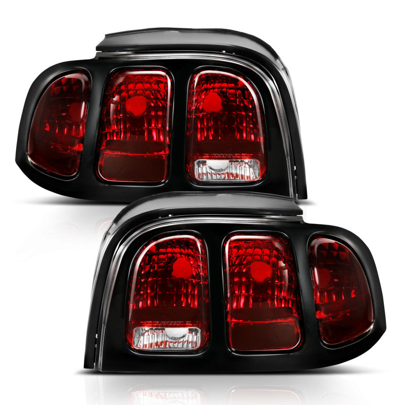 ANZO 1994-1998 Ford Mustang Taillight Dark Red Lens (OE Style) - Burkken Auto Parts