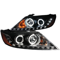 ANZO 2011-2013 Kia Sorento Projector Headlights w/ Halo Black (CCFL) - Burkken Auto Parts