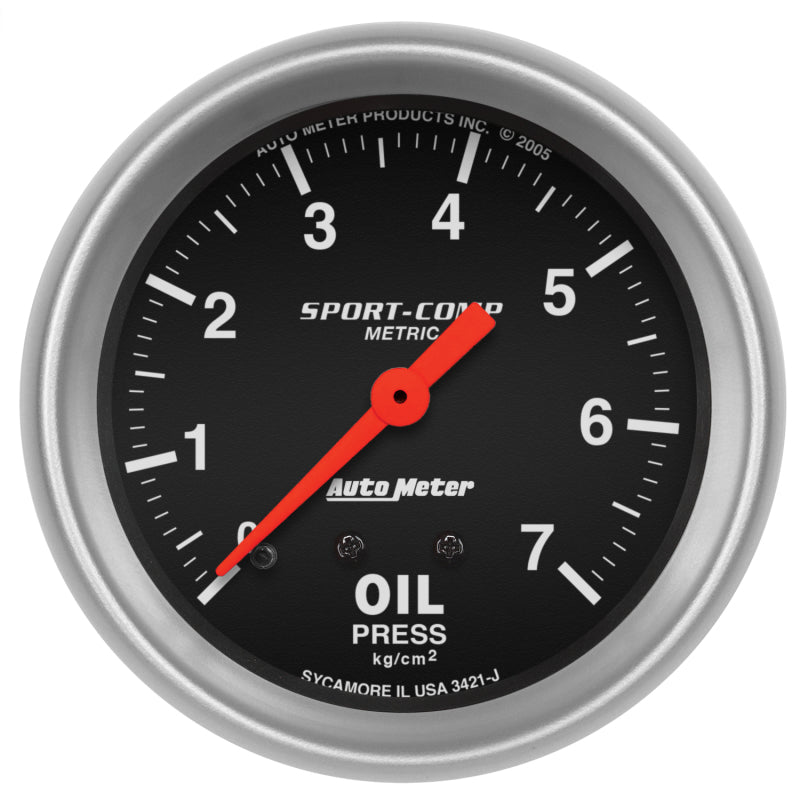 Autometer Sport-Comp 2 5/8in 7.0kg/cm2 Mechanical Oil Pressure Gauge - Burkken Auto Parts