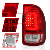 ANZO 1997-2004 Dodge Dakota LED Taillights Chrome Housing Red Lens Pair - Burkken Auto Parts