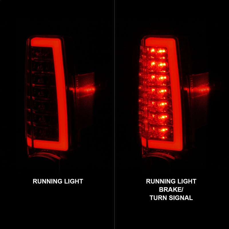 ANZO 2004-2012 Chevrolet Colorado/ GMC Canyon LED Tail Lights w/ Light Bar Chrome Housing Red/Clear - Burkken Auto Parts