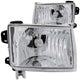 ANZO 1998-2000 Nissan Frontier Crystal Headlights Chrome - Burkken Auto Parts