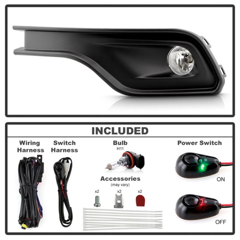 Spyder 22-25 Jeep Compass OEM Style Fog Lights w/Switch - Clear (FL-JCOM22-C)