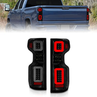 ANZO 19-21 Chevy Silverado Work Truck Full LED Taillights Blk Housing Smoke Lens G2 (w/C light Bars) - Burkken Auto Parts