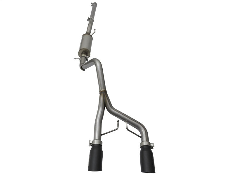 aFe Rebel Series CB 2.5in Dual Center Exit SS Exhaust w/ Black Tips 07-15 Jeep Wrangler 3.6L/3.8L V6 - Burkken Auto Parts